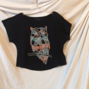 Owl Cropped Shirt